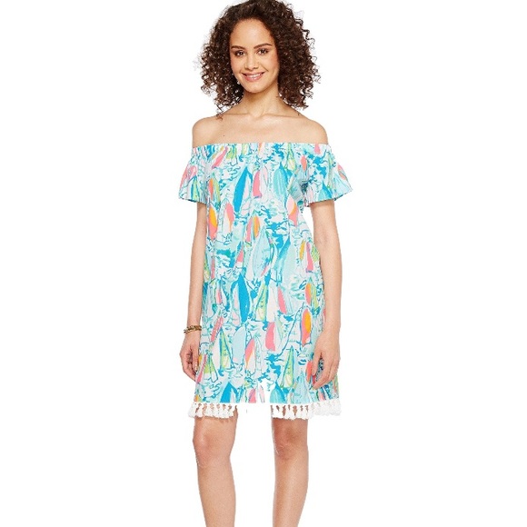 Lilly Marble Dress in Beach and Bae Print Small - Picture 1 of 3